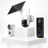 Battery Cam(White)+Solar Cam(White)+Doorbell（Black）