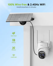 Wholesalers-10x Zoom Dual Lens 360° PTZ Solar Panel  Security Camera-PG1