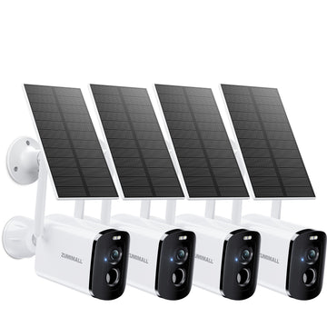 ZUMIMALL Wireless 2K Solar & Battery Powered 2.4G WiFi security Camera -X6K（4 Pack ）