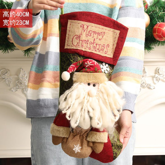 Large Christmas Stocking - Premium Holiday Hanging Decor & Gift Bag