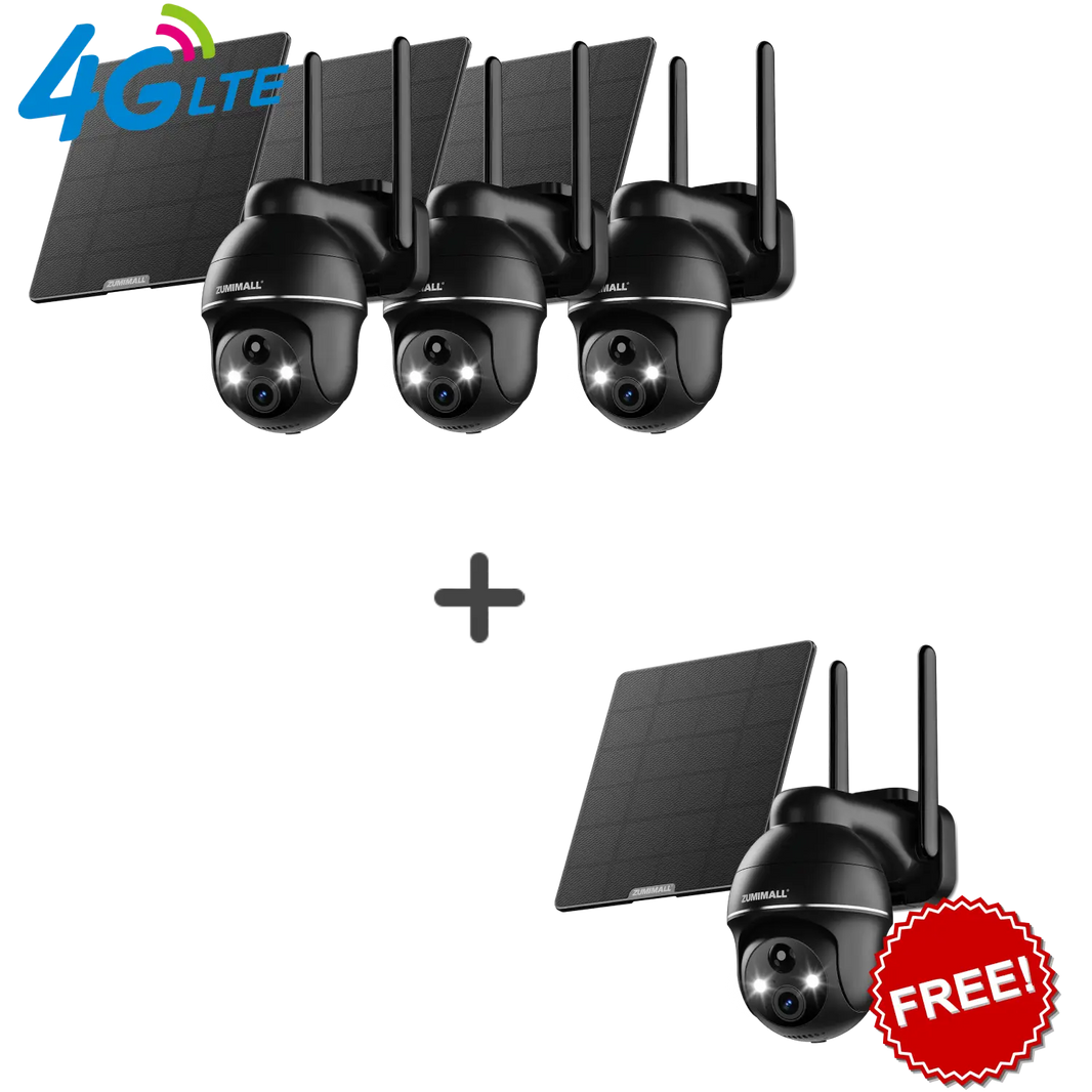 ZUMIMALL 4G LTE Cellular  Solar Security Camera （US Version)