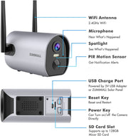 2K-WLAN-Überwachungskamera mit wiederaufladbarem Akku für den Außenbereich (2er-Pack) -GX1C 